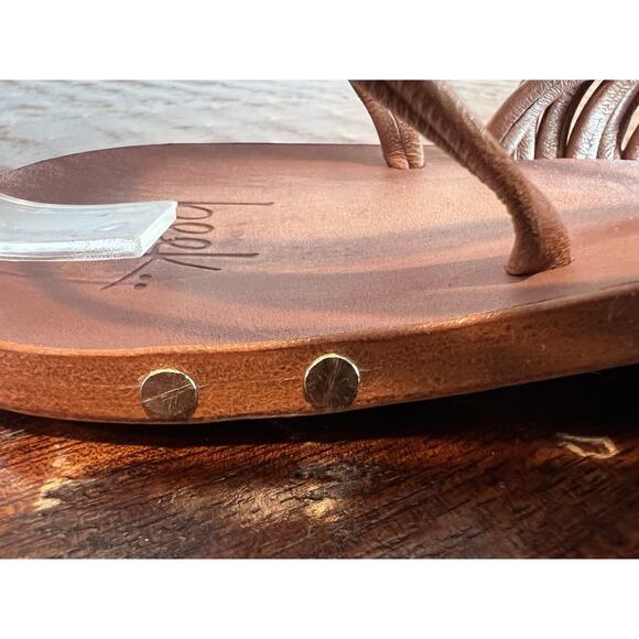 Beek Chickadee Leather Ankle Wrap Sandals Brown Cognac Size 6 - Picture 10 of 12